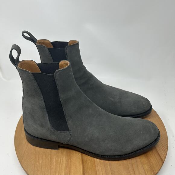 Oro Los Angeles Boots Mens 9 The Classic Grey Chelsea Suede Ankle Minimalist - Picture 1 of 10